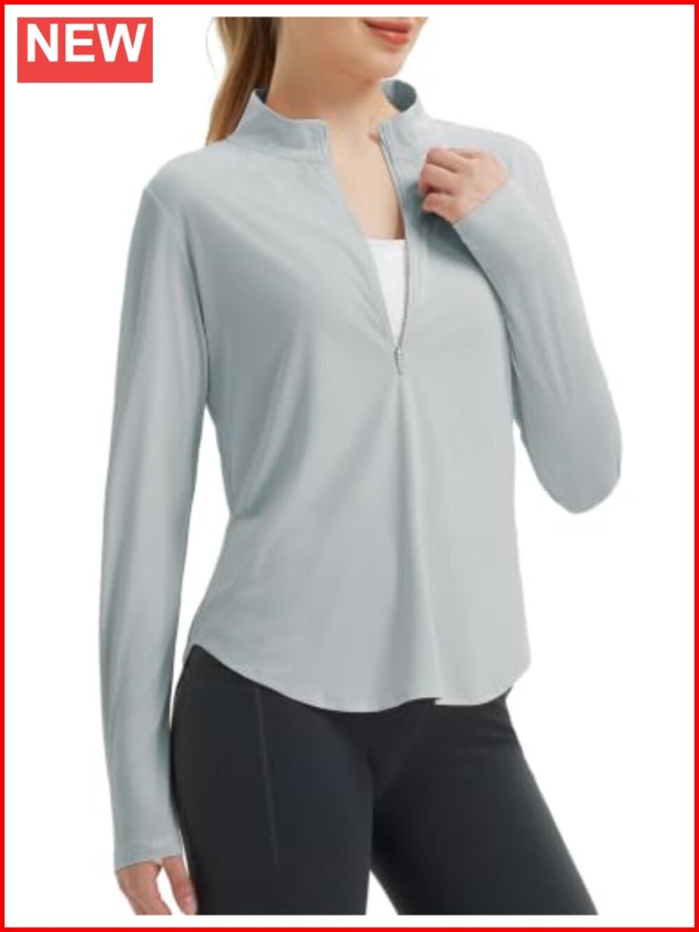 Women's UPF 50+ Half Zip Sun Shirt Lightweight Long Sleeve